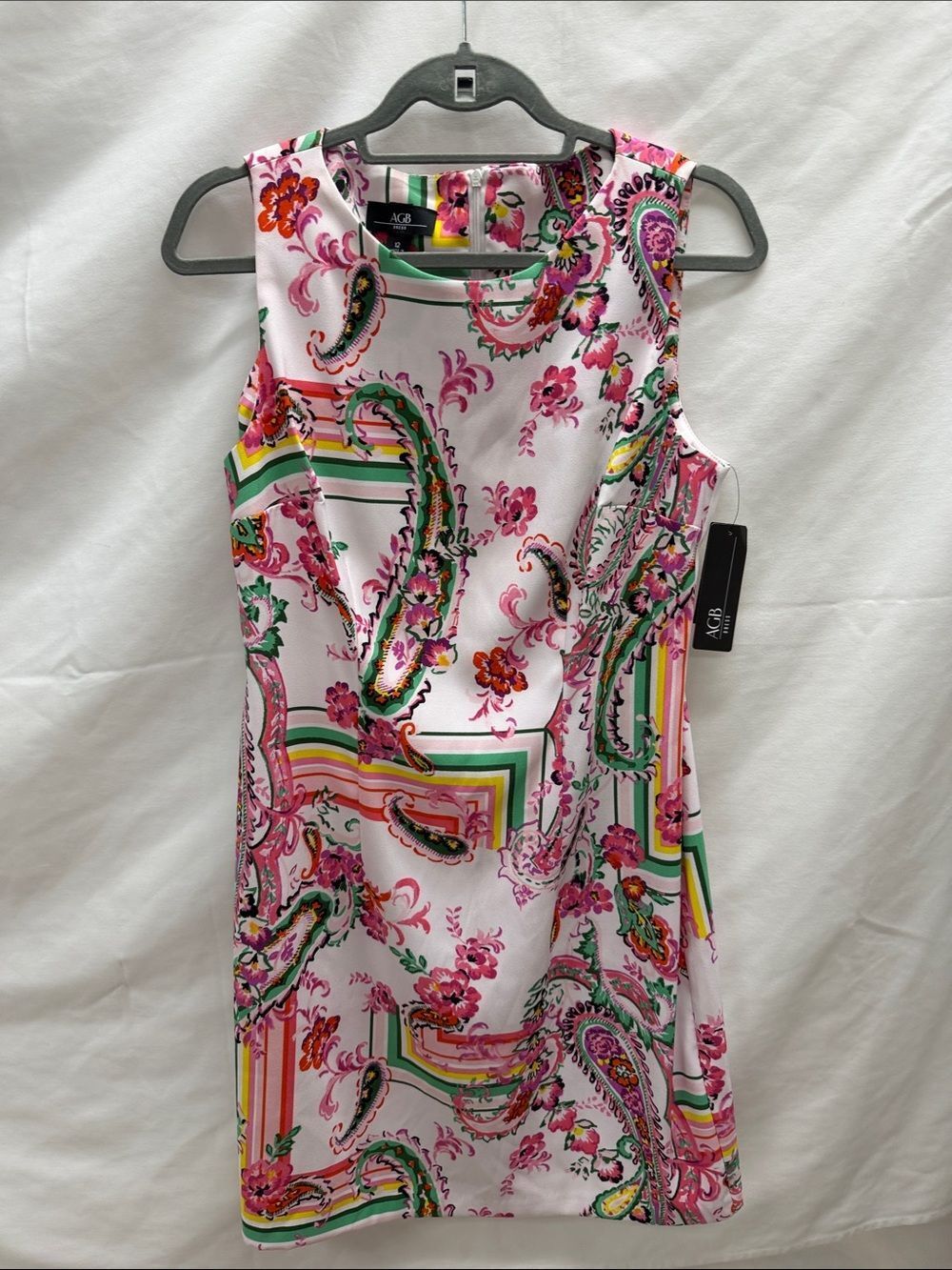 AGB Pink Paisley Multicolor Sleeveless Shift Top